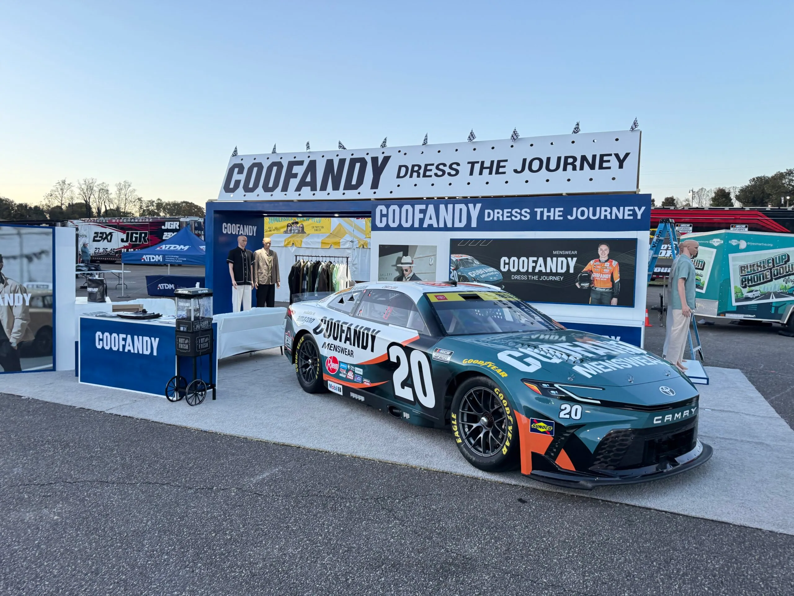 Coofandy custom trade show booth at Martinsville Speedway