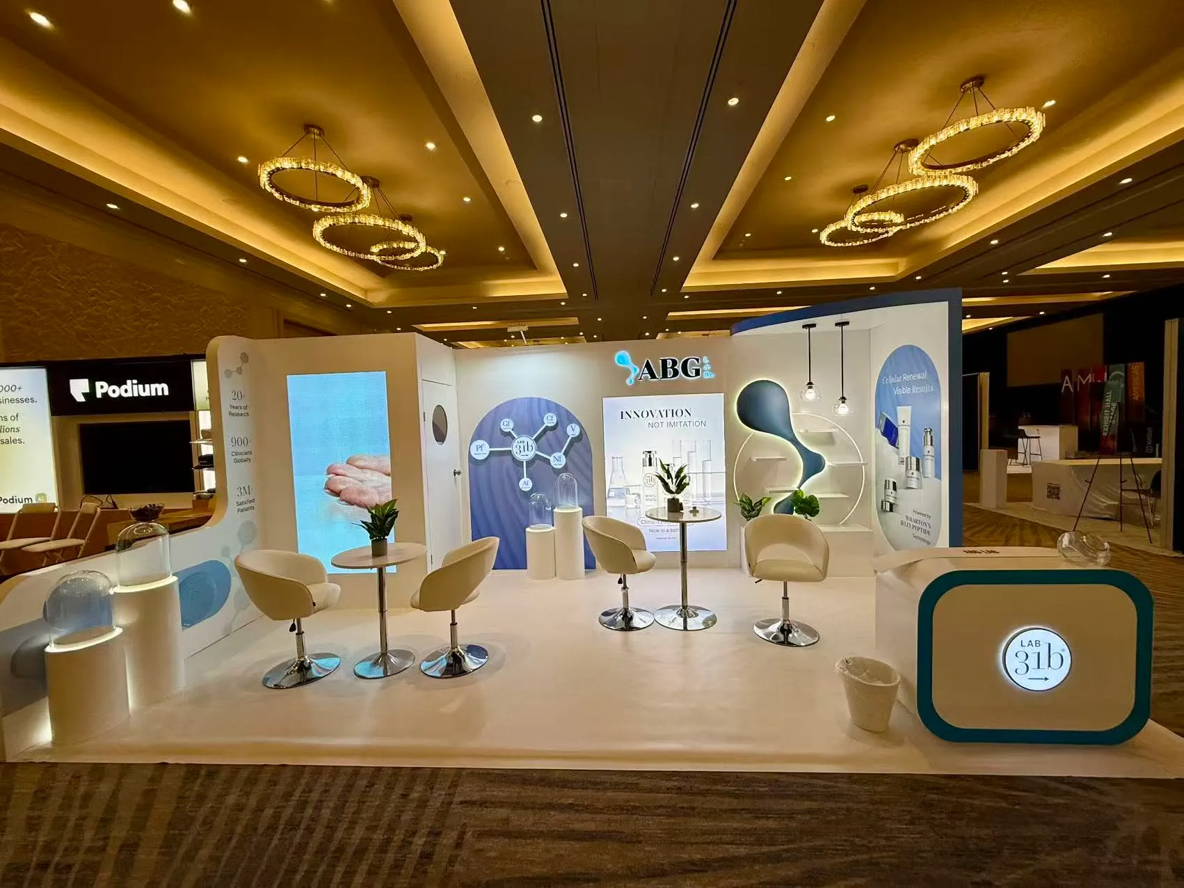 ABG LAB trade show booth at AMWC 2026