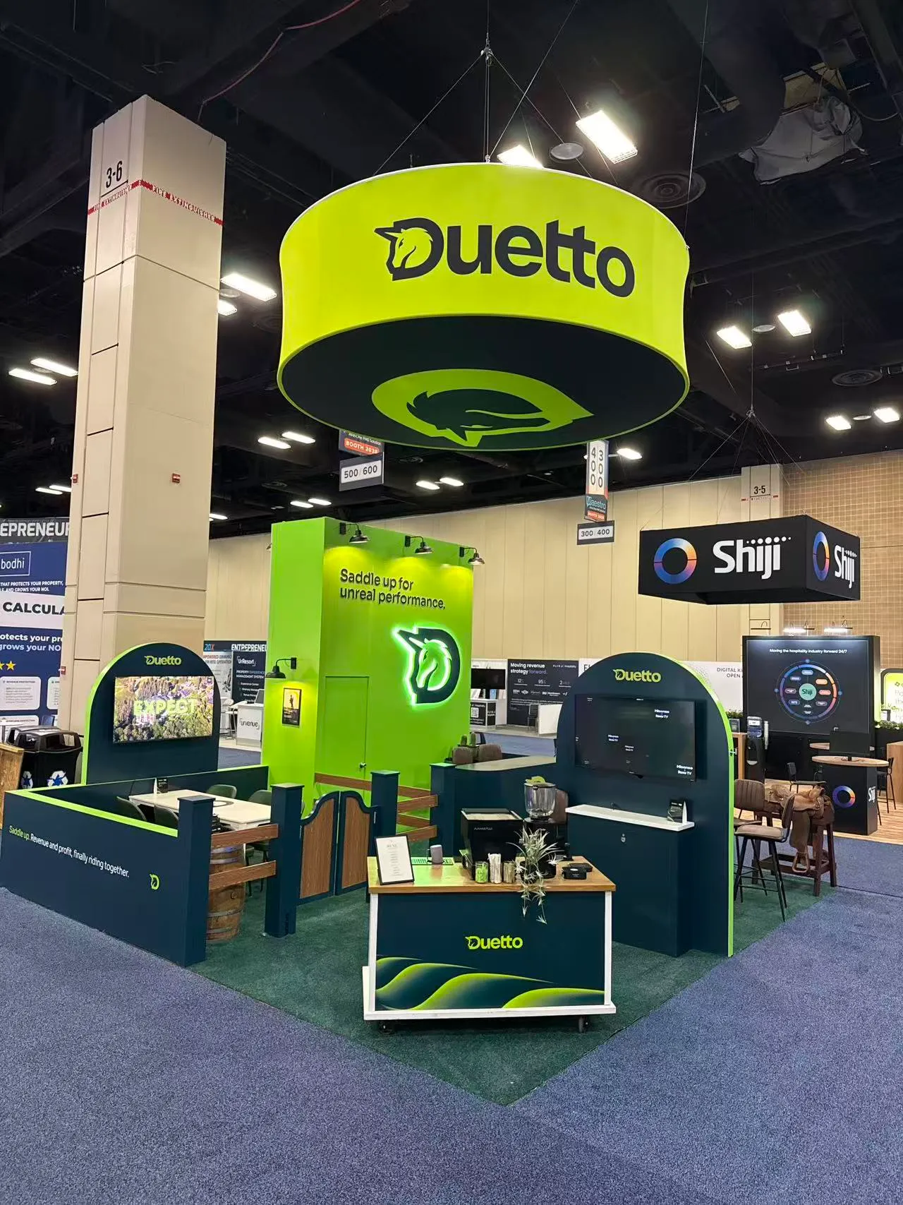 Duetto trade show booth at HITEC 2026