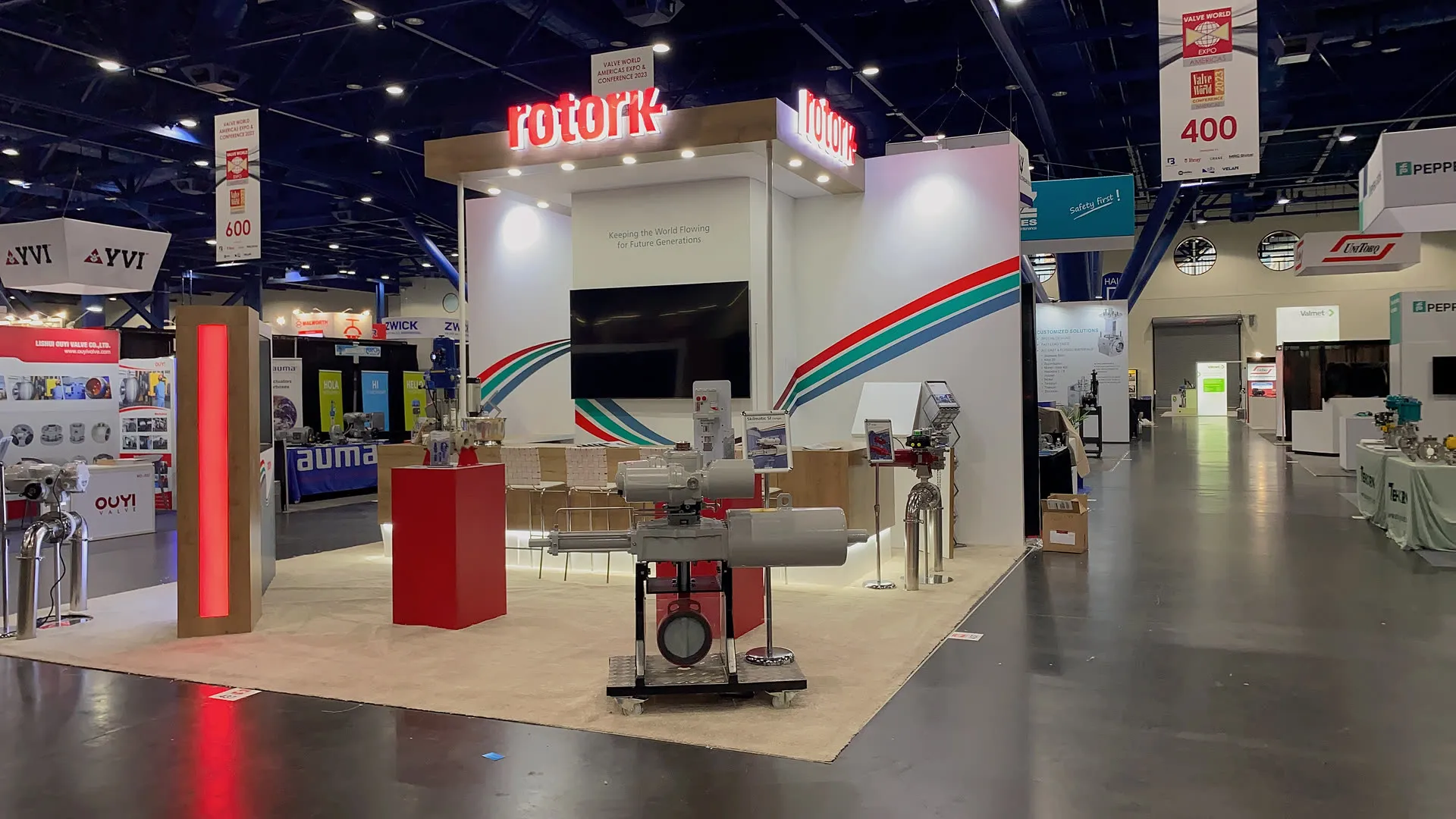 Rotork trade show booth at Valve World 2023
