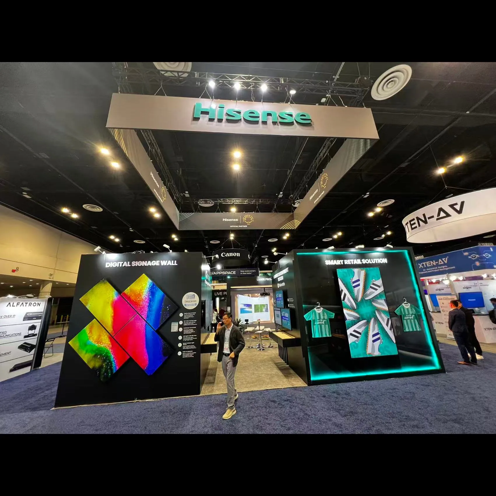 Hisense trade show booth at Infocomm