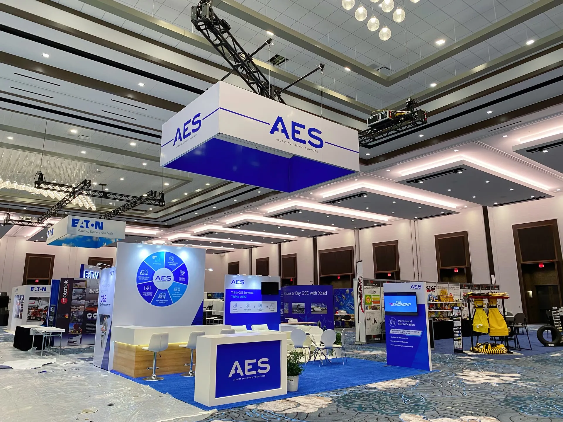 AES trade show booth at GSE 2021
